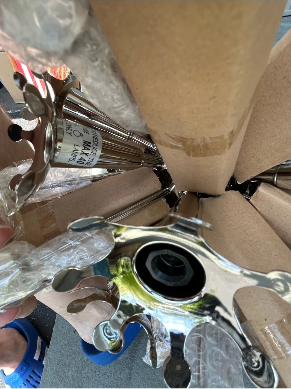 Jonathan Adler Chrome Sputnik Bubble Chandelier NEW